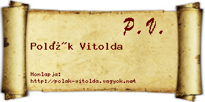 Polák Vitolda névjegykártya